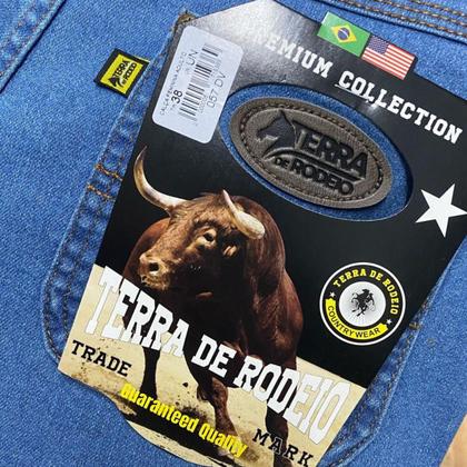 Imagem de Calça Feminina Country Barra Larga C/ Lycra Jeans Resistente