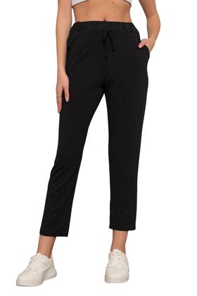 Imagem de Calça Feminina em Malha com Cós Elástico e Amarração Preta