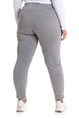 Imagem de Calça Feminina em Malha Molettinho Cós com Elástico Bolsos Frente Filete Cor Contrastante