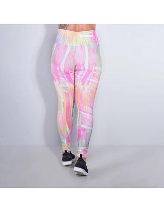 Imagem de Calça Feminina Estampada com Recortes de Tule - Fitmoda