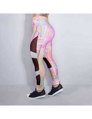 Imagem de Calça Feminina Estampada com Recortes de Tule - Fitmoda