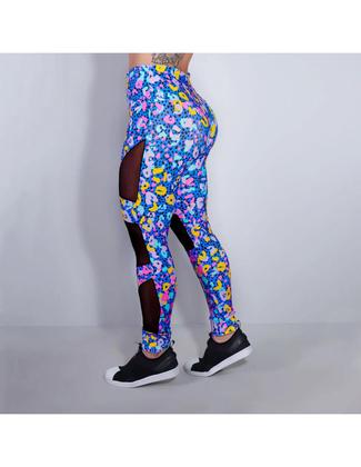 Imagem de Calça Feminina Estampada com Recortes de Tule - Fitmoda