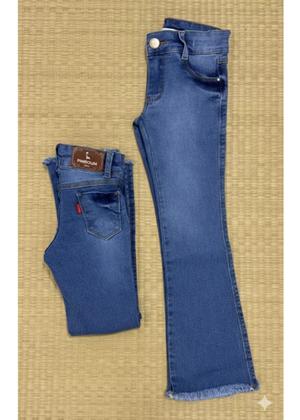 Imagem de Calça feminina Jeans Bailarina,Flere,calça menina veste muito bem com ajuste roupa infantil menina