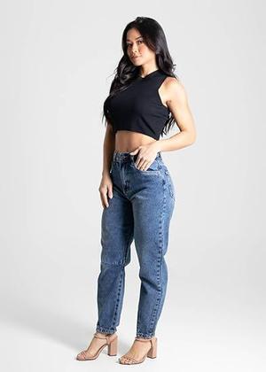 Imagem de Calça Feminina Jeans Barrel Sawary Premium Original Cintura Alta Moda 280516