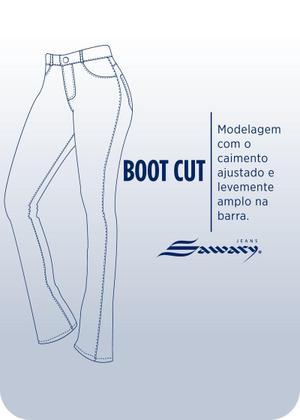 Imagem de Calça Feminina Jeans Bootcut Sawary Premium Original Cintura Alta Moda 281306