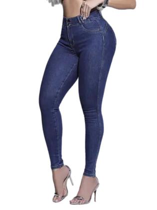 Imagem de Calça Feminina Jeans Escuro Modeladora Cós Largo Pitbull 84404