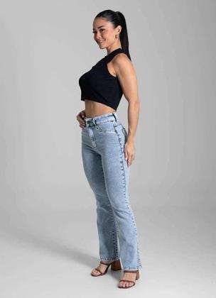 Imagem de Calça Feminina Jeans Petit Sawary Premium Original Cintura Alta Moda 282119 Tamanho:46