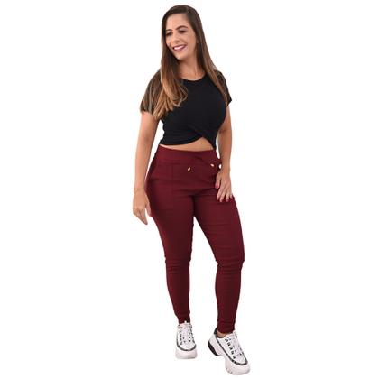 Imagem de Calça Feminina Jogger Cintura Alta Cargo Envio Imediato Elastano Moda Blogueira