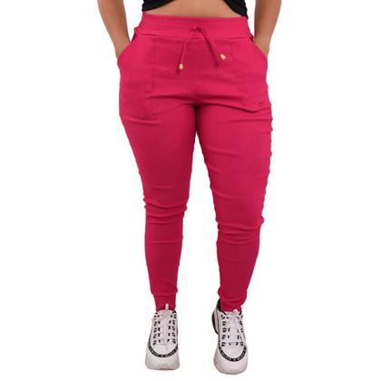 Imagem de Calça Feminina Jogger Cintura Alta Cargo Envio Imediato Elastano Moda Blogueira