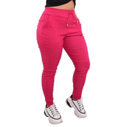 Imagem de Calça Feminina Jogger Cintura Alta Cargo Envio Imediato Elastano Moda Blogueira