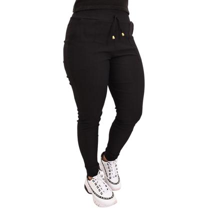Imagem de Calça Feminina Jogger Cintura Alta Cargo Envio Imediato Elastano Moda Blogueira