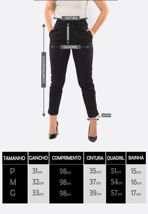 Imagem de Calça Feminina Jogger Sarja Slim Com Elástico Cós Alto Estilo Alfaiataria Bolso Faca Moderna e Confortavel