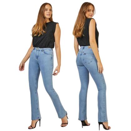 Imagem de Calça Feminina Lee Jeans Azul Claro Com Elastano Boot Cut Flare - Ref.3427L