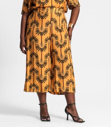 Imagem de Calça Feminina Pantacourt Plus Size Secret Glam Amarelo