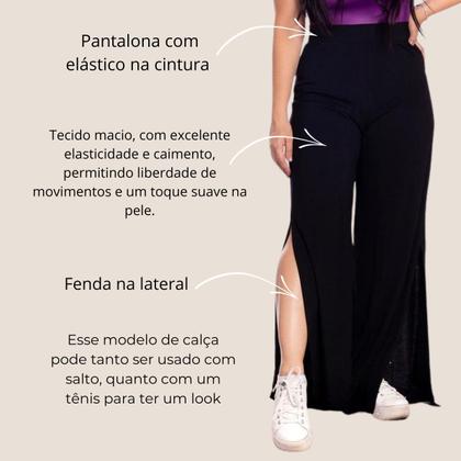 Imagem de Calça Feminina Pantalona com Fenda na lateral