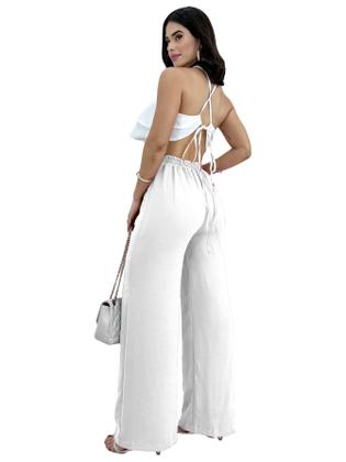 Imagem de Calça Feminina Pantalona Social Alfaiataria Cós Alto Duna