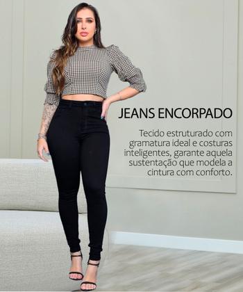Imagem de Calça Feminina Sawary Cintura Alta Preto Intenso Conforto Inigualável e Ajuste Impecável