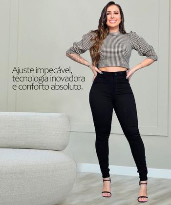 Imagem de Calça Feminina Sawary Cintura Alta Preto Intenso Conforto Inigualável e Ajuste Impecável
