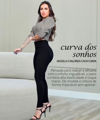 Imagem de Calça Feminina Sawary Cintura Alta Preto Intenso Conforto Inigualável e Ajuste Impecável