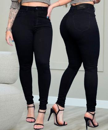 Imagem de Calça Feminina Sawary Cintura Alta Preto Intenso Conforto Inigualável e Ajuste Impecável