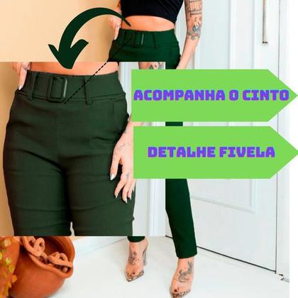 Imagem de Calça Feminina Social Com Bolsos E Com Cinto Tendência Frio 