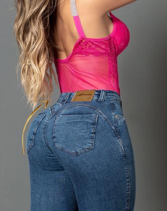 Imagem de Calça Feminina Super Lipo Sawary Jeans com Cinta Modeladora de Compressão