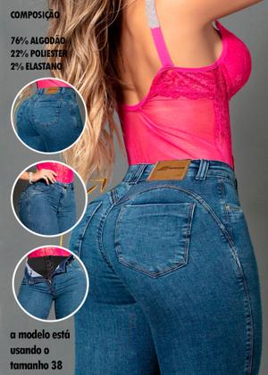 Imagem de Calça Feminina Super Lipo Sawary Jeans com Cinta Modeladora de Compressão