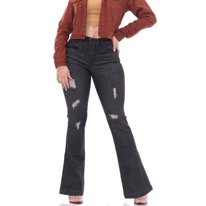 Imagem de Calça Feminina Tendência Flare  Wide Leg Pantalona Básica