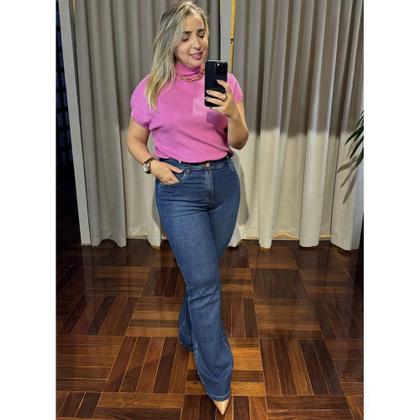 Imagem de Calça Flare Feminina Cintura Alta com Elastano Loopper Jeans