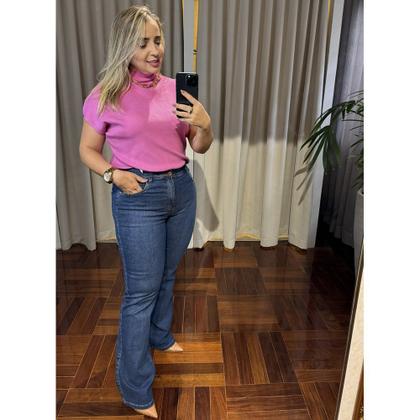 Imagem de Calça Flare Feminina Cintura Alta com Elastano Loopper Jeans