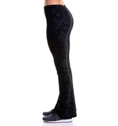 Imagem de Calça Flare Jacquard Básica Detalhe 3d Preto Feminino