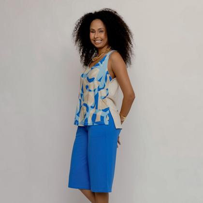 Imagem de Calça Florença Feminina Tecido Cós Com Elástico Confortável