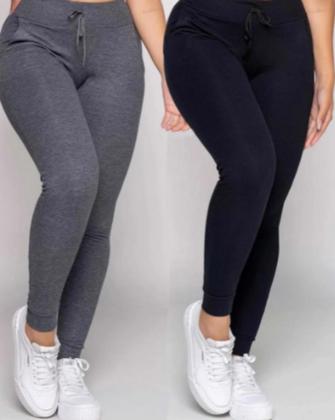 Imagem de Calça Gestante Algodão C/ Elastano Moletom Grávida Mamãe