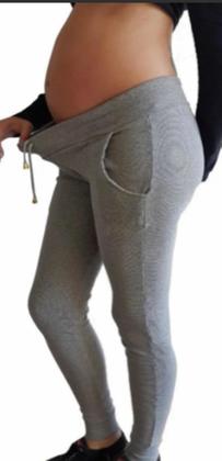 Imagem de Calça Gestante Algodão C/ Elastano Moletom Grávida Mamãe