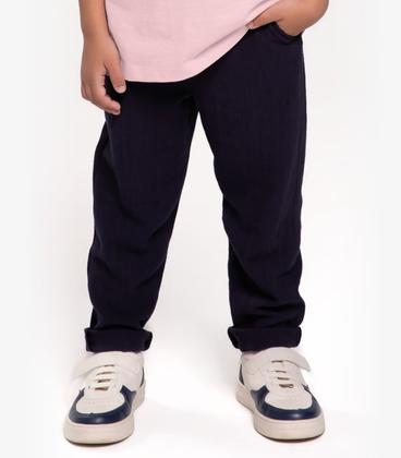 Imagem de Calça Infantil Masculina Em Linho Trick Nick Azul