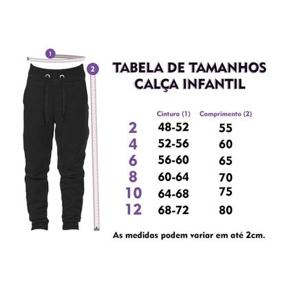 Imagem de Calça Infantil Menina Moletom Flanelada Algodão Ajustável