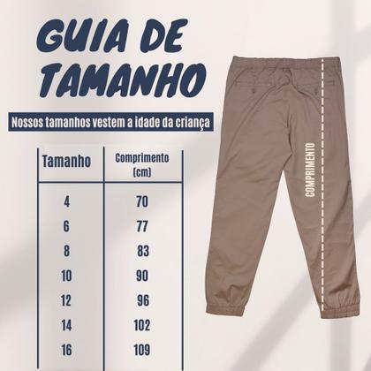 Imagem de Calça Infantil Menino Jogger Bolso Cargo Elástico Sarja Bege