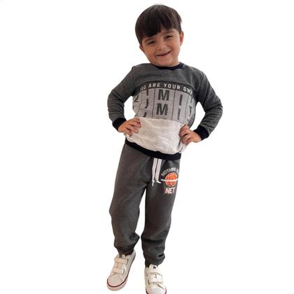 Imagem de Calça Infantil Moletom Flanelado Estampada Menino Algodão