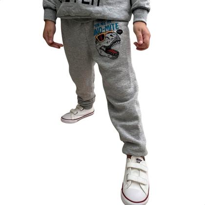 Imagem de Calça Infantil Moletom Flanelado Estampada Menino Algodão
