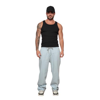 Imagem de Calça Jeans Baggy Balão Masculino Perna Reta
