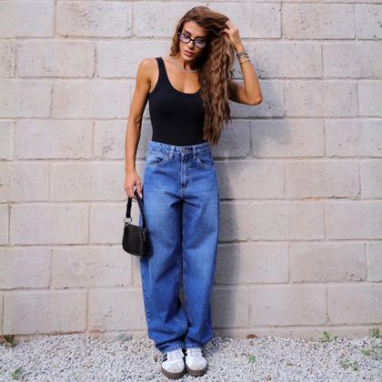 Imagem de Calça Jeans Baggy Barra Normal Feminina Revanche Castries