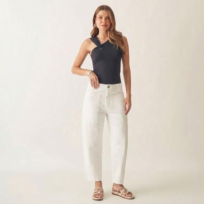 Imagem de Calça Jeans Barrel Capri Cintura Alta