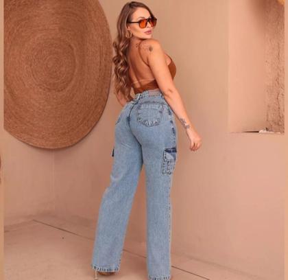 Imagem de Calça jeans Cargo Lançamento Super Tendência