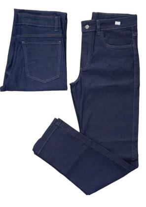 Imagem de Calça jeans  com elastano azul  masculina  tradicional cote reto tamanha grande