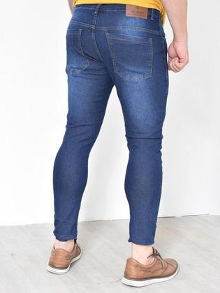 Imagem de Calça Jeans Curta Capri Apertada Skinny Muita Lycra Jogador