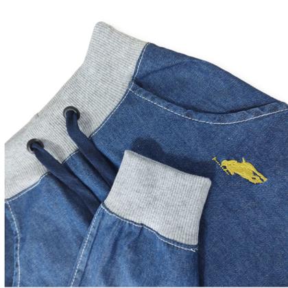 Imagem de Calça Jeans de Bebê e Infantil com Bolsos e Cós regulagem com Cadarço na Cintura