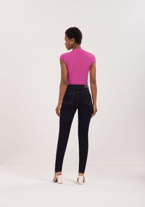 Imagem de Calça jeans escura cintura alta chapa barriga lunender 0011j