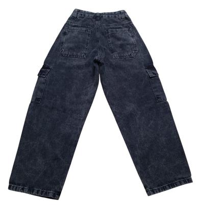 Imagem de Calça Jeans Feminina Balão Cargo Infantil Juvenil Larga (6247)