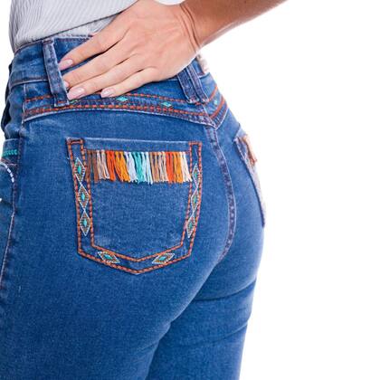 Imagem de Calça Jeans Feminina Cintura Alta Boot Cut Navajo Para Bota