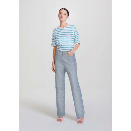 Imagem de Calça Jeans Feminina Cintura Alta Reta